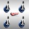Service Caster 5 Inch 316SS Solid Poly Swivel 1-5/8 Inch Expanding Stem Caster Set Brake SCC SCC-SS316EX20S514-SPUS-TLB-158-4 - alternate 1